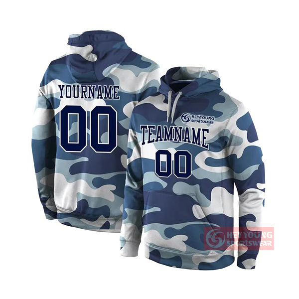 Custom Camo Hoodie Sublimation Printed Pullover Men Camo Hoodies Swearshirts