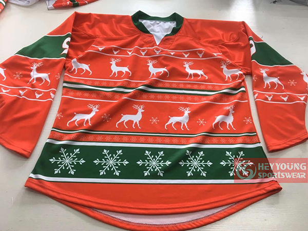 High Quality Custom Hockey Wear Sublimated Blank Christmas Ice Hockey Jerseys