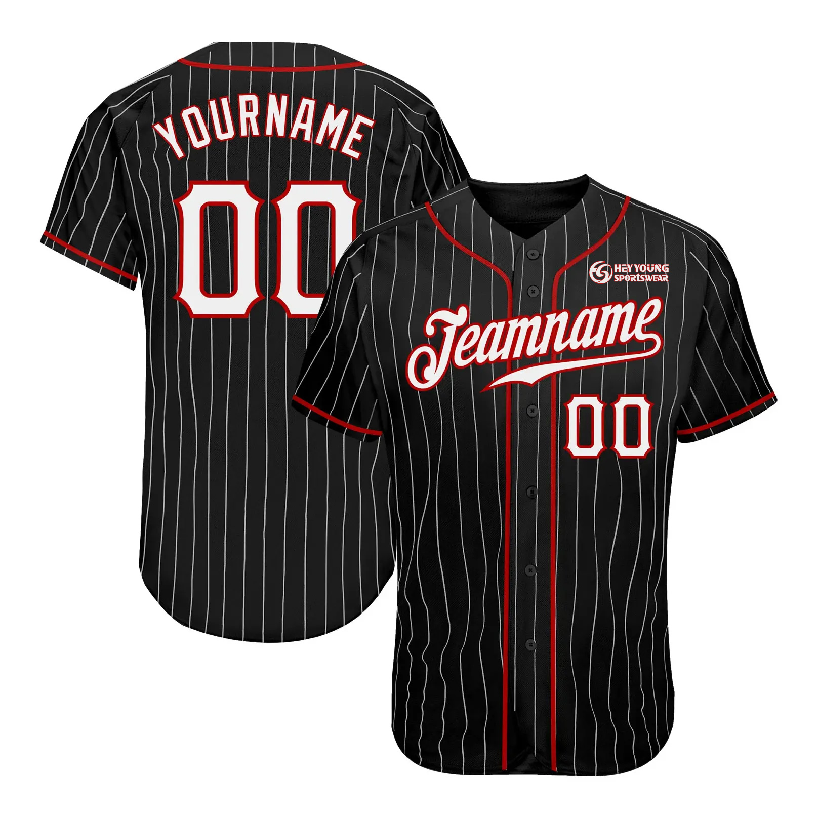 Custom Polyester Cheap Pinstripe Sublimation Baseball Shirts Jersey 