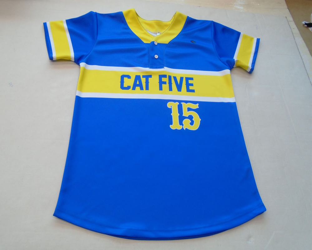 High Quality Men Custom Sublimated Two Button Baseball Jersey Shirts
