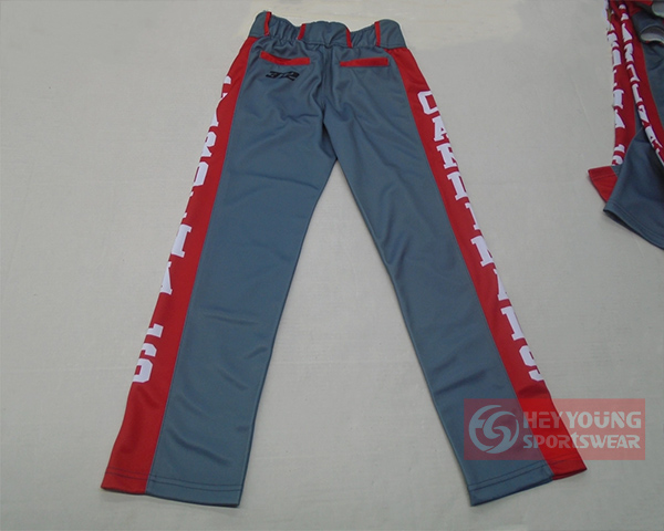 100% Polyester Custom Made Sublimation Printing Men Baseball Pant
