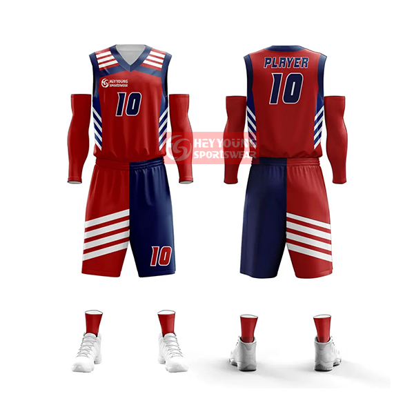 Wholesale Breathable Mesh Fabric Basketball Wear Custom Printing Basketball Uniform
