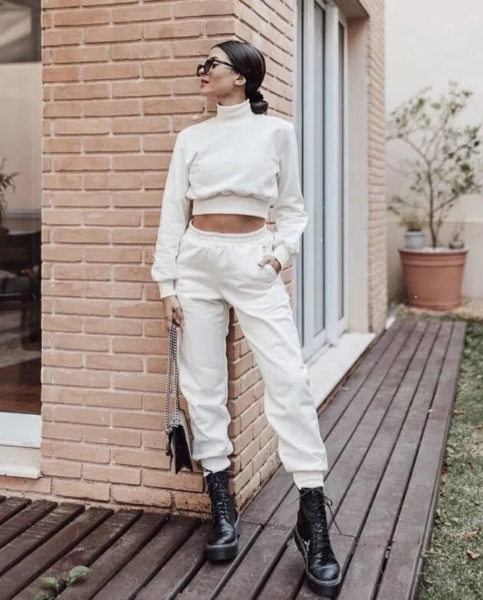 Boots with sale jogger pants