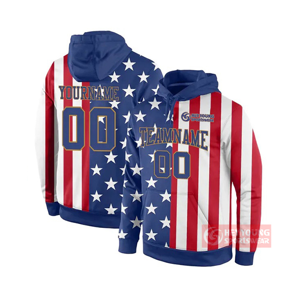 Hot Sales Custom Football Teams Designs Printed Hooded Pullover Sweater