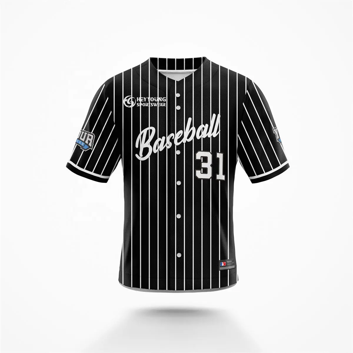 Wholesale Polyester Custom Sublimated Pinstripe Baseball Jersey