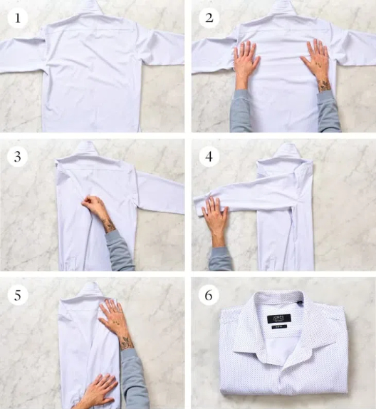how to roll polo shirts for packing