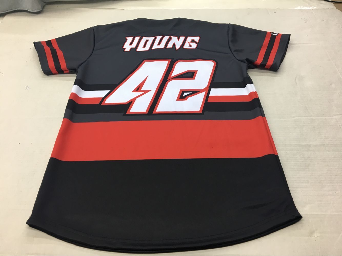 High Quality Custom Team Sublimated Design Two-Button Baseball Jersey