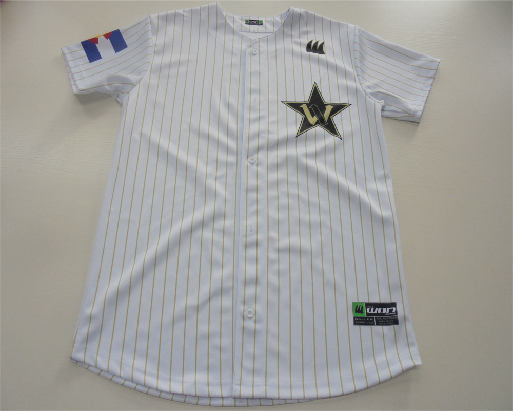 Wholesale Polyester Custom Sublimated Pinstripe Baseball Jersey