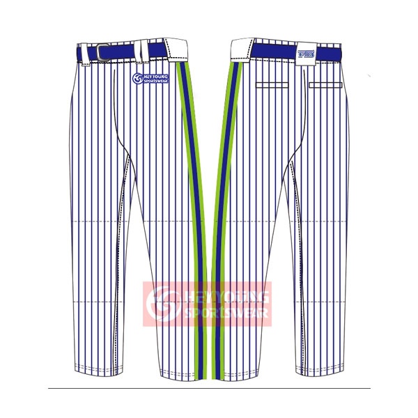 Wholesale 100% Polyester Custom Design Sublimated Pinstripe Baseball Pant