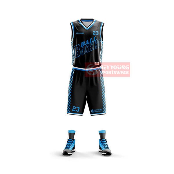 Wholesale Blank 100% Polyester Custom Sports Suit Breathable Basketball Uniforms
