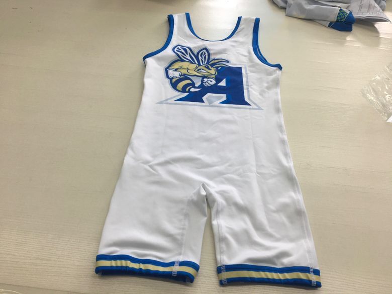 100% Polyester Cheap Sublimated Custom Men Wrestling Singlets