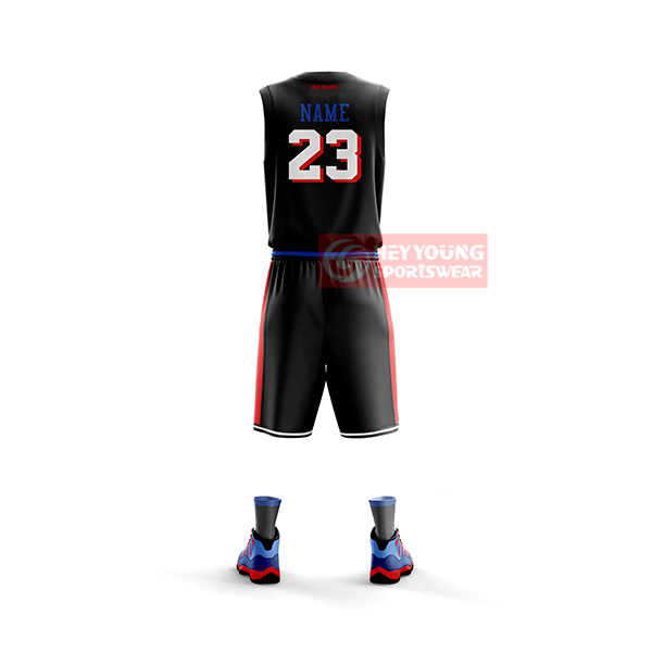 Custom High Quality Quick Dry Mesh Sublimation Printing Team Basketball Uniform