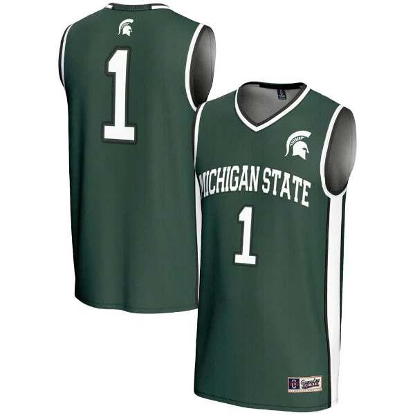 what is on the front of michigan state basketball jersey1