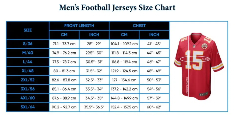 how big is a size 50 baseball jersey2
