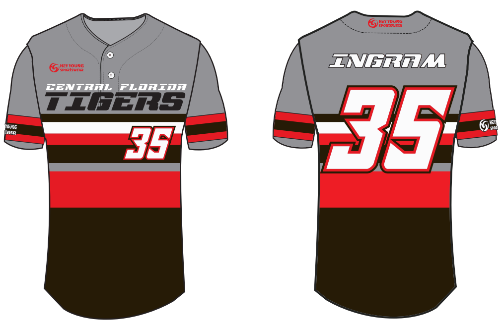 High Quality Custom Sublimated Design Two-Button Baseball Jerseys
