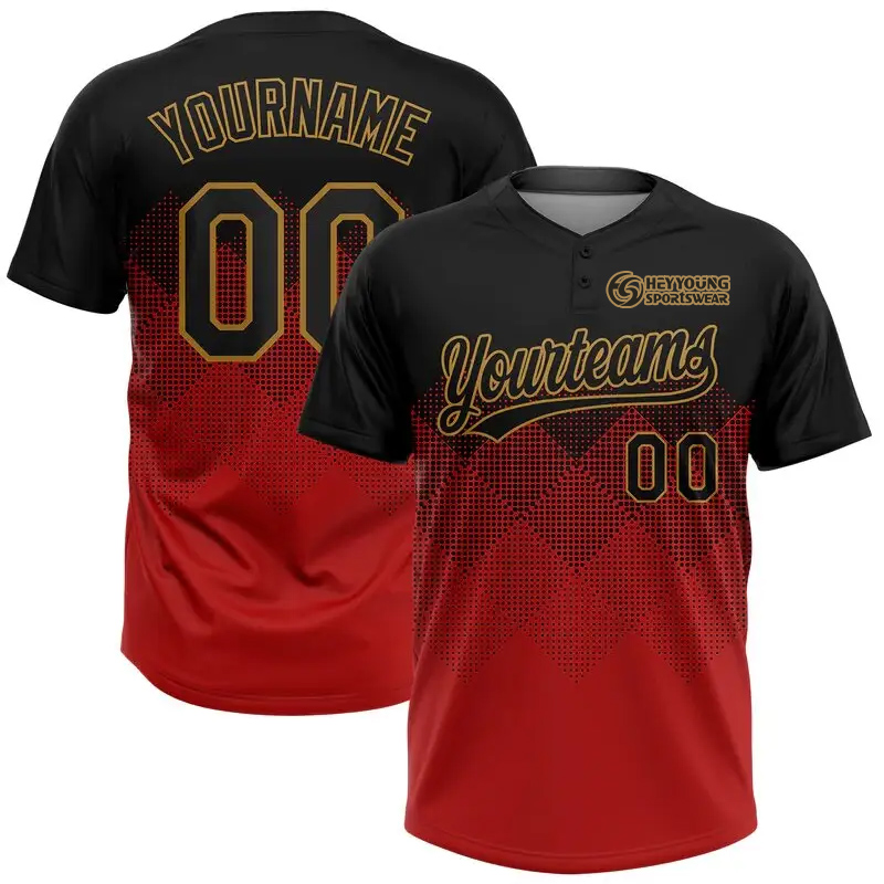 Team Sports Men Two Button Custom Sublimated Baseball Jerseys