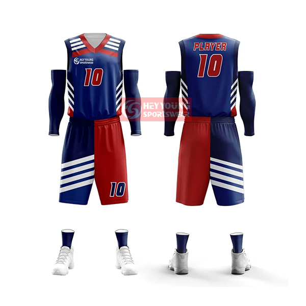 Wholesale Breathable Mesh Fabric Basketball Wear Custom Printing Basketball Uniform