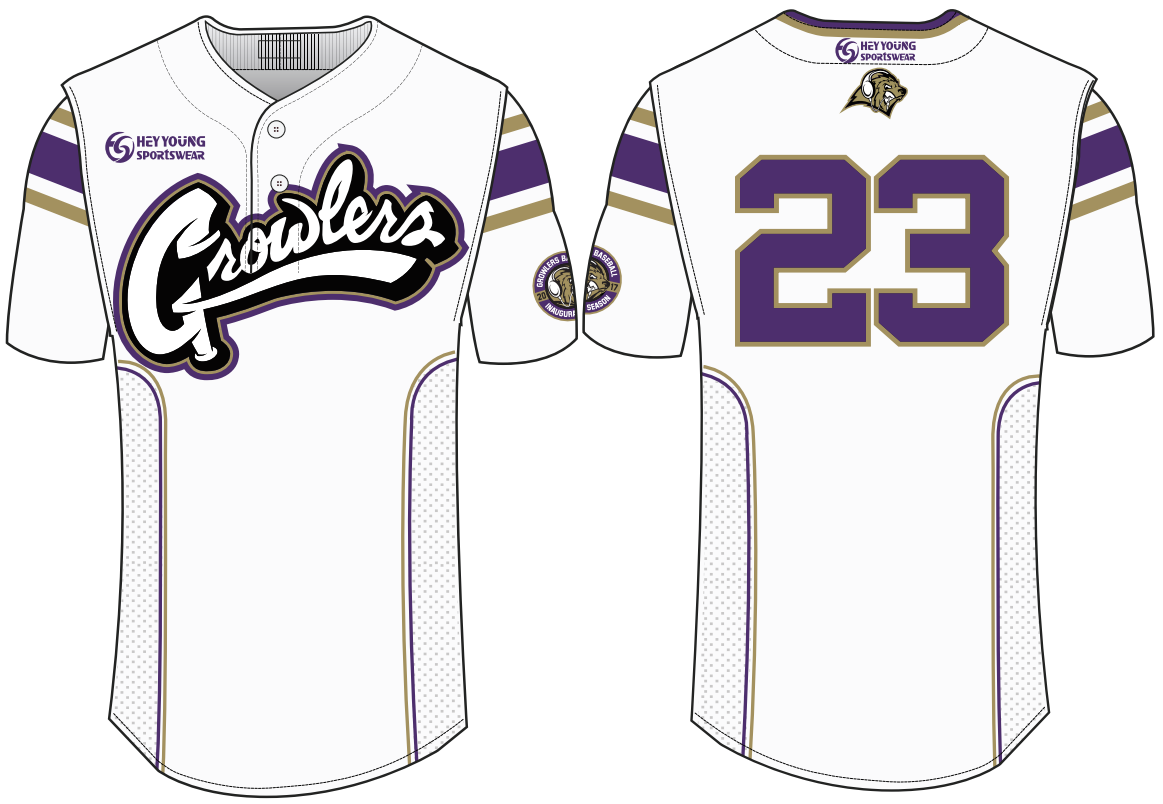 100% Polyester Custom Design Sublimated Two-Button Baseball Jersey