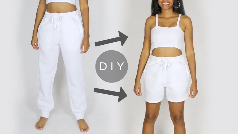 how to turn sweatpants into shorts